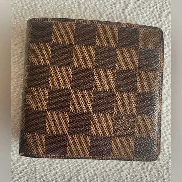 Genuine Men's Louis Vuitton Damier Brown Bifold Wallet W Dust Bag & Box CA1013 - Picture 2 of 16
